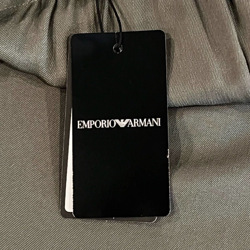 Emporio Armani Olive Paperbag Waist Tapered Cargo Pants size 10 New with Tags - Picture 9 of 15